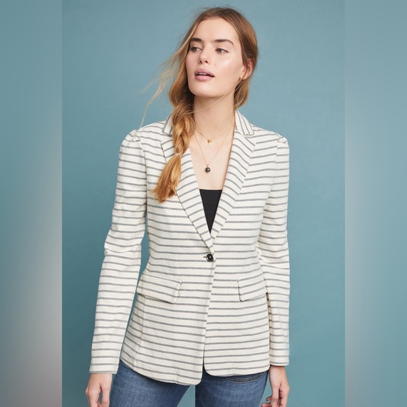 Anthropologie Francoise Knit Blazer, Neutral Motif, XSP - Picture 1 of 9